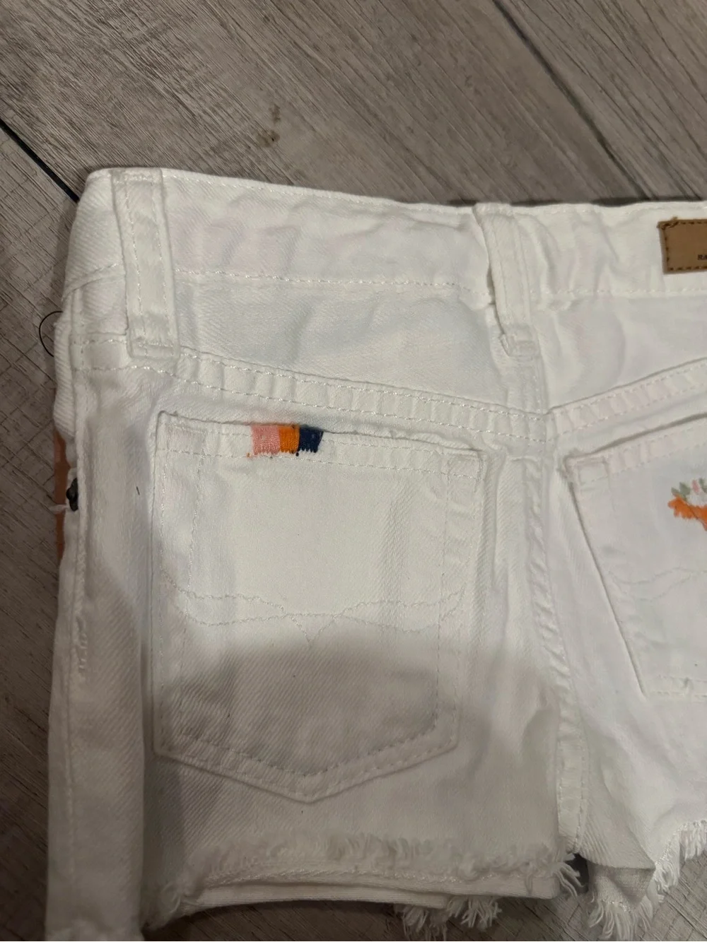 Girls 4t Polo Ralph Lauren White Distressed Denim Shorts NWT